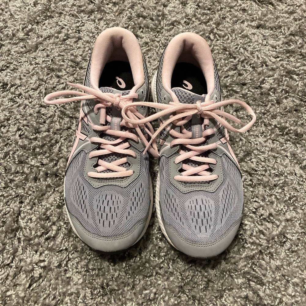 ASICS Gel-Contend 7 Running Tennis Shoes size 9 Grey / Pink